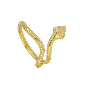 RETRO SNAKE OPEN RING GOLD